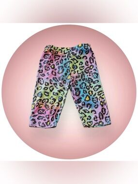 Colorful Leopard Print Shorts Girls 7/8